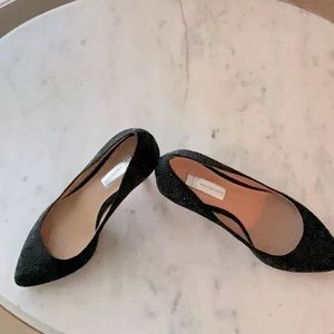 INC International Concepts Embellished Pointed Toe Pumps, Women's Black, Size 8W